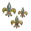Promo 🎉 Blue & Green Metal Fleur de Lis Wall Décor Set by Ivory and Iris 🛒
