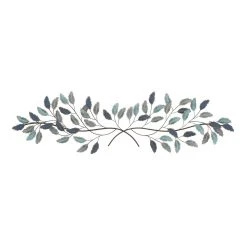 Outlet 🧨 Blue Metal Leaves Wall Decoration by Ivory and Iris ✨