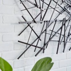 Outlet 🌟 Dark Gray Contemporary Abstract Metal Wall Decoration by Ivory and Iris ⭐ -Cheap Ivory and Iris Store D352664S 3