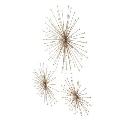 New 🌟 Gold Metal Modern Wall Décor Set by Ivory and Iris 🔥 -Cheap Ivory and Iris Store D352669S 2