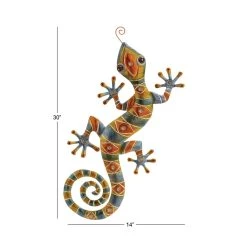Wholesale 👍 Multicolored Metal Lizard Wall Decoration by Ivory and Iris 🧨 -Cheap Ivory and Iris Store D352670S 10