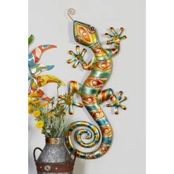Wholesale 👍 Multicolored Metal Lizard Wall Decoration by Ivory and Iris 🧨 -Cheap Ivory and Iris Store D352670S 11