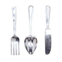 Best reviews of 🎉 Silver Aluminum Utensil Wall Décor Set by Ivory and Iris 🎉