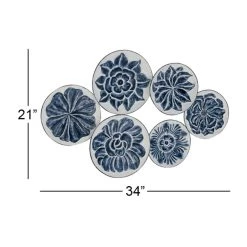 Top 10 ✔️ Blue Floral Metal Farmhouse Wall Art by Ivory and Iris 🥰 -Cheap Ivory and Iris Store D352674S 6