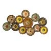 New 🥰 Green & Yellow Iron Floral Plates Wall Decoration by Ivory and Iris 🧨
