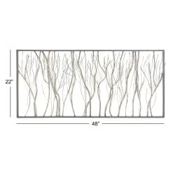 Wholesale ✨ Silver Metal Contemporary Tree Branch Wall Decoration by Ivory and Iris ⌛ -Cheap Ivory and Iris Store D352681S 4