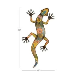Best Pirce 💯 Multicolored Metal Lizard Wall Decoration by Ivory and Iris 🤩 -Cheap Ivory and Iris Store D352687S 11