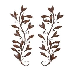 Cheap 💯 Brown Metal Traditional Floral Wall Accent, 2ct. by Ivory and Iris ✨
