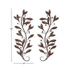 Cheap 💯 Brown Metal Traditional Floral Wall Accent, 2ct. by Ivory and Iris ✨ -Cheap Ivory and Iris Store D352698S 8
