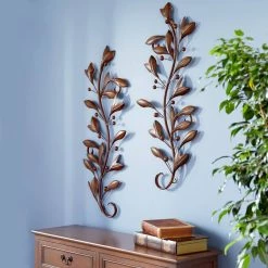 Cheap 💯 Brown Metal Traditional Floral Wall Accent, 2ct. by Ivory and Iris ✨ -Cheap Ivory and Iris Store D352698S 9