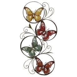 Cheap 😀 Multi Colored Scrollwork Butterflies Metal Outdoor Wall Accent by Ivory and Iris ⭐