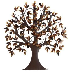 Deals 🥰 Traditional Brown Metal Tree Wall Accent by Ivory and Iris ⭐
