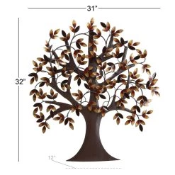 Deals 🥰 Traditional Brown Metal Tree Wall Accent by Ivory and Iris ⭐ -Cheap Ivory and Iris Store D352708S 9