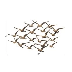 New 🔥 Gold Iron Coastal Birds Wall Décor by Ivory and Iris 👏 -Cheap Ivory and Iris Store D352716S 4