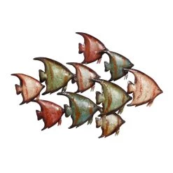 Wholesale 😀 Multicolor Metal Coastal Fish Wall Décor by Ivory and Iris ✨