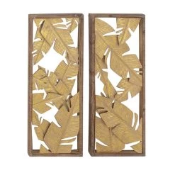 Promo π Gold Metal Contemporary Floral Wall Décor Set by Ivory and Iris π