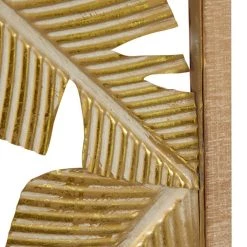 Promo 👍 Gold Metal Contemporary Floral Wall Décor Set by Ivory and Iris 😍 -Cheap Ivory and Iris Store D352723S 8