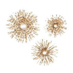 Outlet 👏 Gold Metal Starburst Modern Wall Décor Set by Ivory and Iris 👏