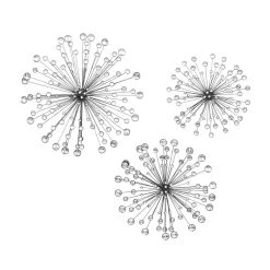 Cheapest 💯 Silver Metal Starburst Modern Wall Décor Set by Ivory and Iris 🧨