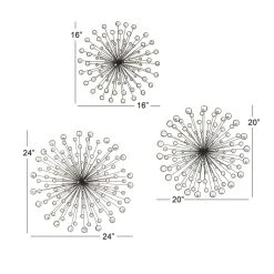 Cheapest 💯 Silver Metal Starburst Modern Wall Décor Set by Ivory and Iris 🧨 12 Cheapest 💯 Silver Metal Starburst Modern Wall Décor Set by Ivory and Iris 🧨 -Cheap Ivory and Iris Store D352725S 6