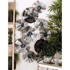 Brand new 🥰 46" Silver Metal Contemporary Floral Wall Décor by Ivory and Iris ❤️ -Cheap Ivory and Iris Store D352740S 9
