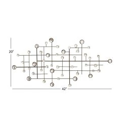 Budget 💯 42" Silver Glam Abstract Metal Wall Décor by Ivory and Iris 🔥 -Cheap Ivory and Iris Store D352743S 6