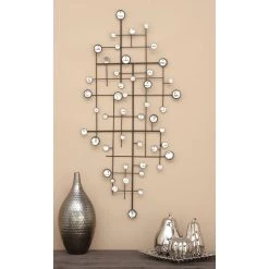 Budget 💯 42" Silver Glam Abstract Metal Wall Décor by Ivory and Iris 🔥 -Cheap Ivory and Iris Store D352743S 7