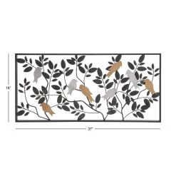 Buy ⭐ 37" Black Metal Traditional Birds Wall Décor by Ivory and Iris 🎉 -Cheap Ivory and Iris Store D352750S 7