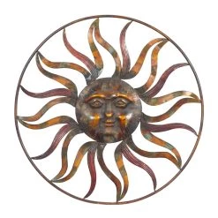 Budget ⭐ 36" Rustic Sun Outdoor Wall Décor by Ivory and Iris 🧨
