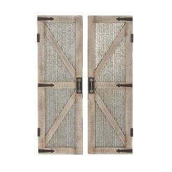 Best reviews of ๐ 47" Silver Metal Farmhouse Doors Wall Décor by Ivory and Iris ๐
