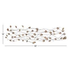 Budget ✔️ Gold Metal Contemporary Leaves Wall Decoration by Ivory and Iris 💯 -Cheap Ivory and Iris Store D352763S 6