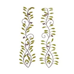 Promo ✨ Green Metal Traditional Leaves Wall Décor Set by Ivory and Iris 🧨