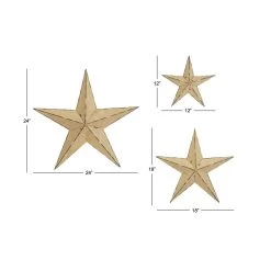 Coupon 😉 Cream Stars Rustic Metal Wall Decor Set by Ivory and Iris 🧨 -Cheap Ivory and Iris Store D352776S 6