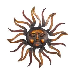 Wholesale 🧨 Brown Sun Rustic Metal Wall Decor by Ivory and Iris 🤩