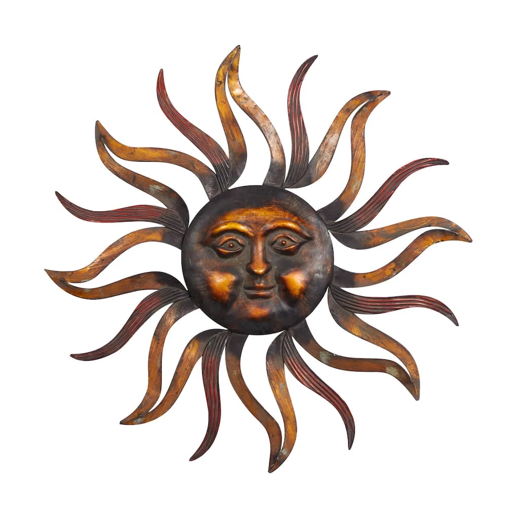 Wholesale 🧨 Brown Sun Rustic Metal Wall Decor by Ivory and Iris 🤩 1 Wholesale 🧨 Brown Sun Rustic Metal Wall Decor by Ivory and Iris 🤩