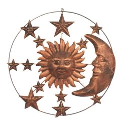 Buy 🔥 Brown Sun & Moon Rustic Metal Wall Decor by Ivory and Iris ✨