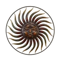Best Sale 😉 Brown Sun Metal Rustic Wall Decor by Ivory and Iris 🔥