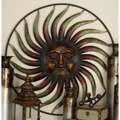 Best Sale 😉 Brown Sun Metal Rustic Wall Decor by Ivory and Iris 🔥 -Cheap Ivory and Iris Store D352787S 7
