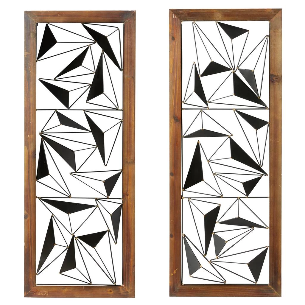Wholesale β Black & White Geometric Metal Wall Art Set, 2ct. by Ivory and Iris π 2 Wholesale β Black & White Geometric Metal Wall Art Set, 2ct. by Ivory and Iris π - Image 2