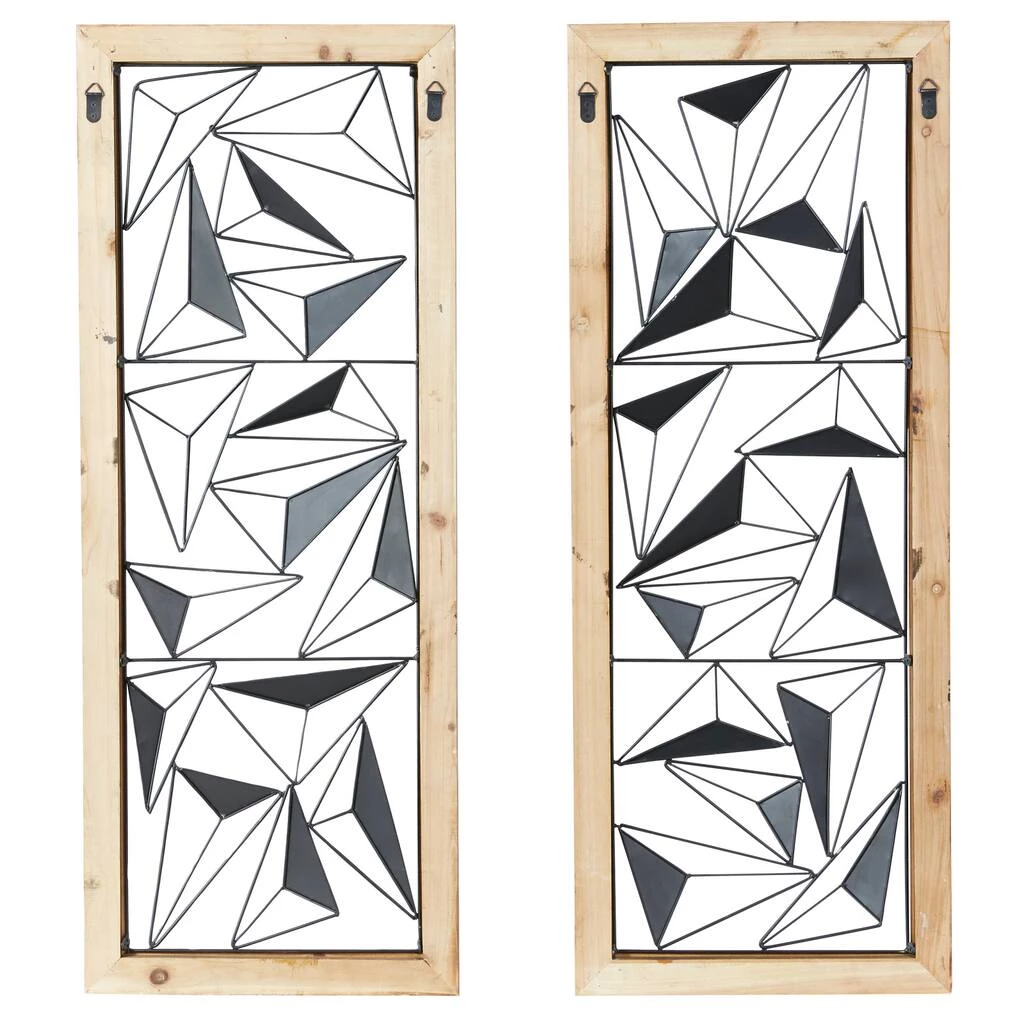 Wholesale β Black & White Geometric Metal Wall Art Set, 2ct. by Ivory and Iris π 4 Wholesale β Black & White Geometric Metal Wall Art Set, 2ct. by Ivory and Iris π - Image 4