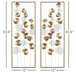 Wholesale 👍 Gold & White Floral Wall Art Set, 2ct. by Ivory and Iris 👍 -Cheap Ivory and Iris Store D352799S 6