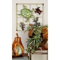 Cheap 😉 Gold & Aqua Coastal Sea life Metal Wall Accent Set, 2ct. by Ivory and Iris 🔥 -Cheap Ivory and Iris Store D352803S 5