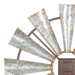 Promo 👏 Silver Farmhouse Decorative Windmill Wall Accent by Ivory and Iris 😍 -Cheap Ivory and Iris Store D352806S 4