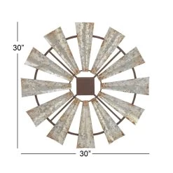Promo 👏 Silver Farmhouse Decorative Windmill Wall Accent by Ivory and Iris 😍 -Cheap Ivory and Iris Store D352806S 7