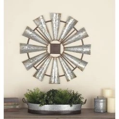 Promo 👏 Silver Farmhouse Decorative Windmill Wall Accent by Ivory and Iris 😍 -Cheap Ivory and Iris Store D352806S 8
