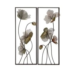 Flash Sale ⭐ White Flower Black Tin Wall Art Set, 2ct. by Ivory and Iris 🌟