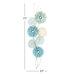 Wholesale 🎉 Multicolor Metal Floral Wall Accent by Ivory and Iris 🥰 -Cheap Ivory and Iris Store D352813S 6