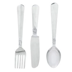 Cheapest 💯 Silver Aluminum Flatware Wall Accent Set, 3ct. by Ivory and Iris 💯