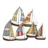 Buy 🧨 Multicolor Sailboat Metal Coastal Wall Accent by Ivory and Iris 👏