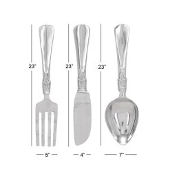 Coupon 🥰 23" Silver Aluminum Traditional Wall Décor Set, 3ct. by Ivory and Iris 😉 -Cheap Ivory and Iris Store D352835S 6